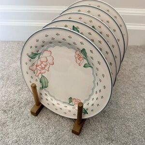 Sango rode chintz Floral Pink and Green Dinner Plates - Set of 6